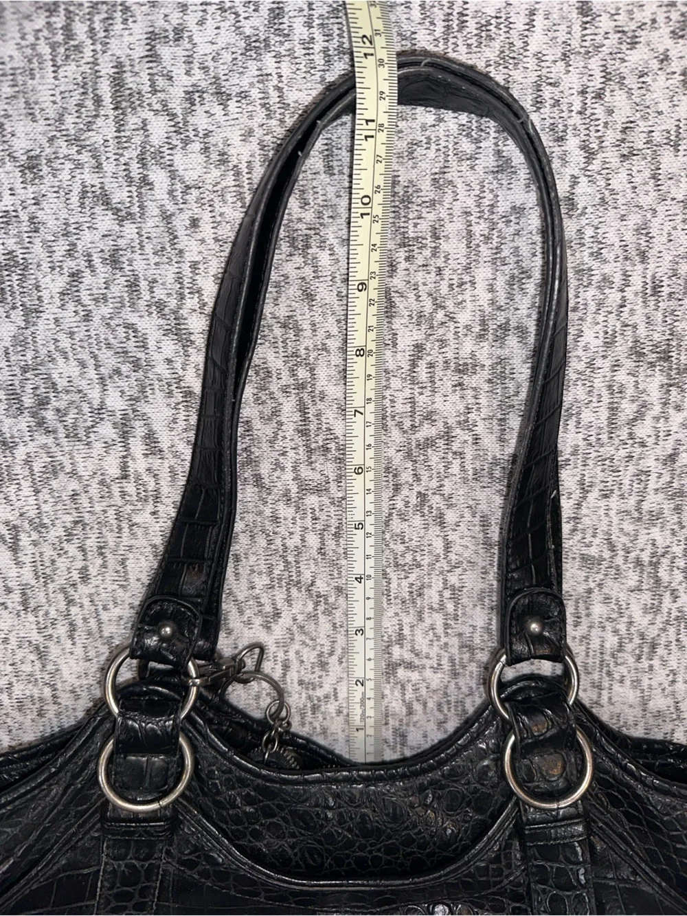 Jessica Simpson Black Croc-Embossed Women’s Shoulder Bag, GUC